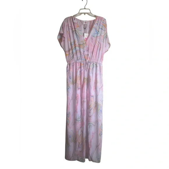 Buddy Love Light Pink Marble Private Yacht Maxi Dress NWT Sz L - Picture 3 of 13